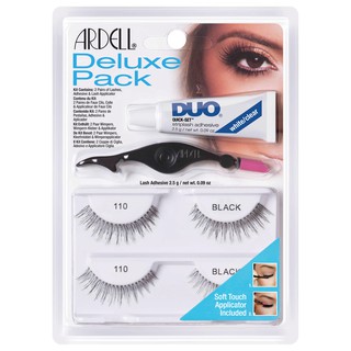 ของแท้! Ardell ขนตาปลอม - Deluxe Pack  เดอลุกซ์ แพ็ค 110 แลช Black - 2 คู่ +  DUO กาวติดขนตาปลอม + แหนบสำหรับติดขนตาปลอม