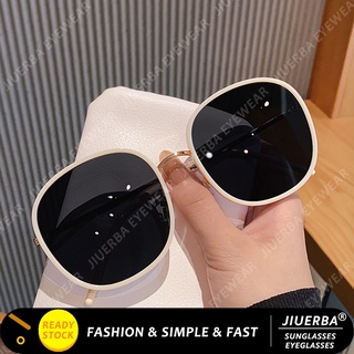 (JIUERBA)COD แว่นกันแดดแฟชั่นเกาหลีขนาดใหญ่สำหรับผู้หญิง Retro Round Shades สำหรับ Women