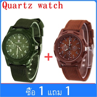 【ซื้อ 1 แถม 1】❉นาฬิกาผู้ชาย Military Rubber Digital และ Quartz พร้อมนาฬิกาปลุก Luminous Dual Time Auto Date Watches