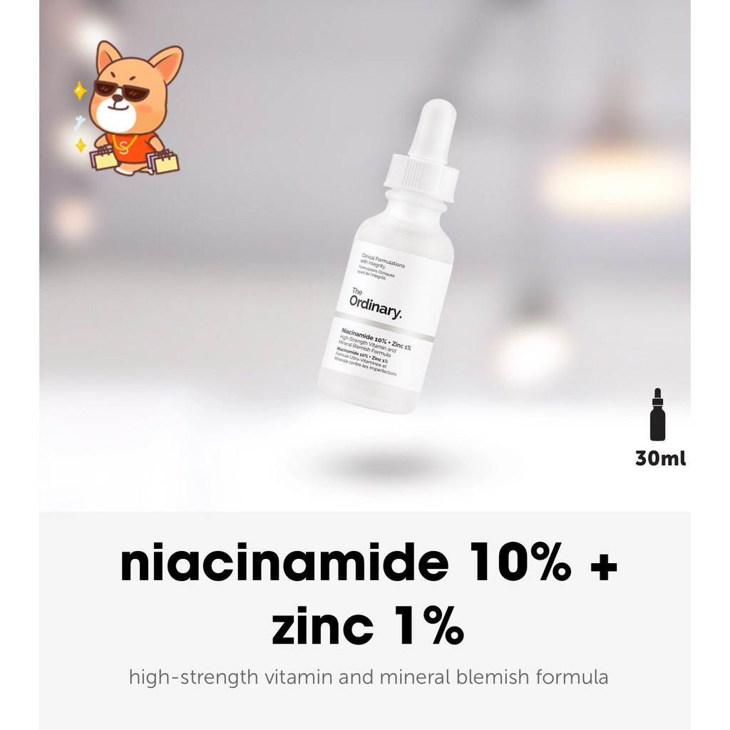 + Niacinamide 30ml Ordinary 1% Zinc พร้อมส่ง 10% The