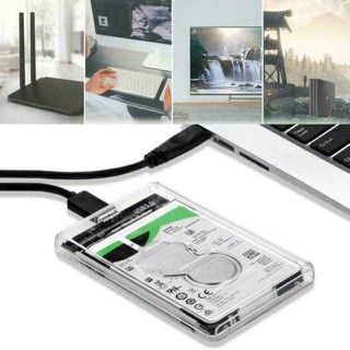 2.5-Inch SATA 3.0 To USB 3.0 Hard Drive Disk Box HDD External Enclosure SATA HDD And SSD -Transparent แบบใส พร้อมสายUSB3