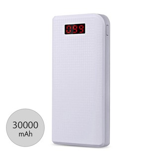 แบตเตอรี่สำรอง 30000mAh สีขาว Remax 30000LCD/Remax 30000mAh White Backup Battery 30000LCD