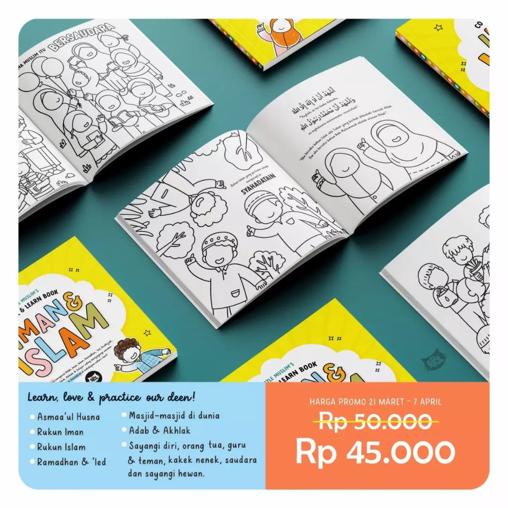 READY Color and Learn Book: Faith & Islam - แก๊งขนสัตว์ - หนังสือเพื่อการศึกษาสําหรับเด็ก - ระบายสี 