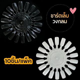 ชาร์ตเล็บ ชาร์ตโชว์เล็บ ชาร์ตทาสีเล็บ ทรงวงกลม (10ชิ้น/แพ็ค)