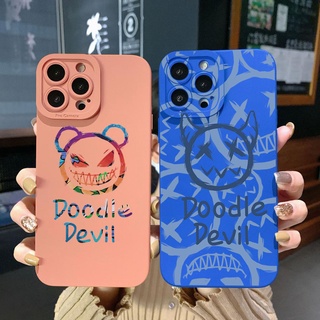 เคสป้องกันโทรศัพท์มือถือ ขอบสี่เหลี่ยม ลายปีศาจ Doodie สําหรับ OPPO Reno7 4G 6 8 Z 5G 5 F 7 Lite A17 A17K A77S A57S