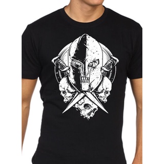 ผ้าฝ้ายคอกลมเสื้อยืดลําลอง แขนสั้น พิมพ์ลายหัวกะโหลก Warrior Skull S S-2 goth rock punk สําหรับผู้ชาย 878414from S-4XL