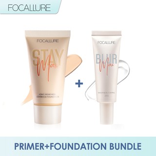 Focallure ไพรเมอร์ ควบคุมความมัน ให้ความชุ่มชื้น รองพื้น คอนซีลเลอร์ ชุดแต่งหน้า 2 ชิ้น