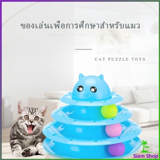 ของเล่นแมวทรงโดม  รางบอล 4 ชั้น รางบอล ตาโต  Cat play plate