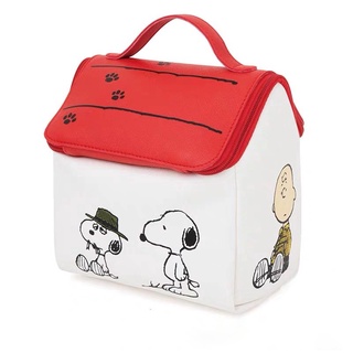 กระเป๋าเครื่องสําอาง กระเป๋าถือ ลายการ์ตูน Snoopy จุของได้เยอะ แบบพกพา เหมาะกับการเดินทาง สไตล์ญี่ปุ่น