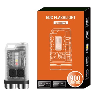 พร้อมส่งในไทย ไฟฉายพกพา EDC Flashlight V3 แบบชารจ์USB-C กันน้ำIP65