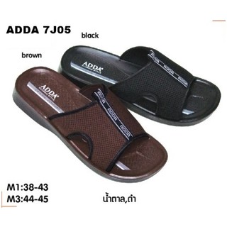 B7J05 รองเท้าแตะแบบสวมผู้ชาย, รองเท้า adda ผู้ชายAD 7J05 สีดำ สีน้ำตาล