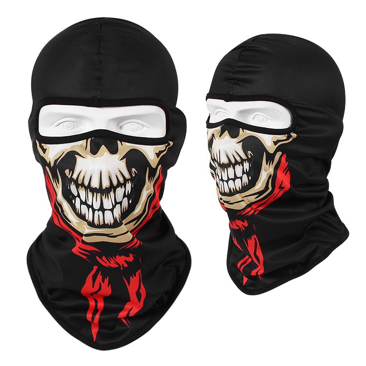 โม่ง ลายกะโหลก ผ้าบัฟ โม่งกันUV รองหมวกกันน็อค ผ้าปิดหน้า ผ้าโพลีเอสเตอร์ จักรยาน เดินป่า - รูปที่ 4