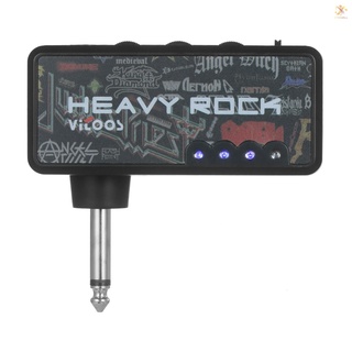 Vitoos Electric Guitar Plug Mini Headphone Amp Amplifier Heavy Rock Compact Portable