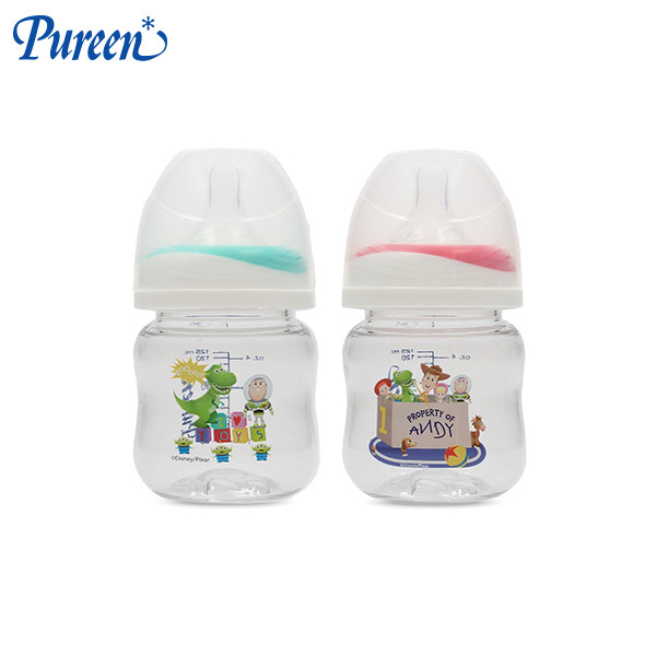 Pureen เพียวรีน ขวดนมไตรตันคอกว้าง พร้อมจุกวาวล์คู่ ลาย Toy Story ลิขสิทธิ์แท้ แพ็กคู่ 4 oz. พร้อมจุกนมระบบวาล์วคู่ - รูปที่ 2