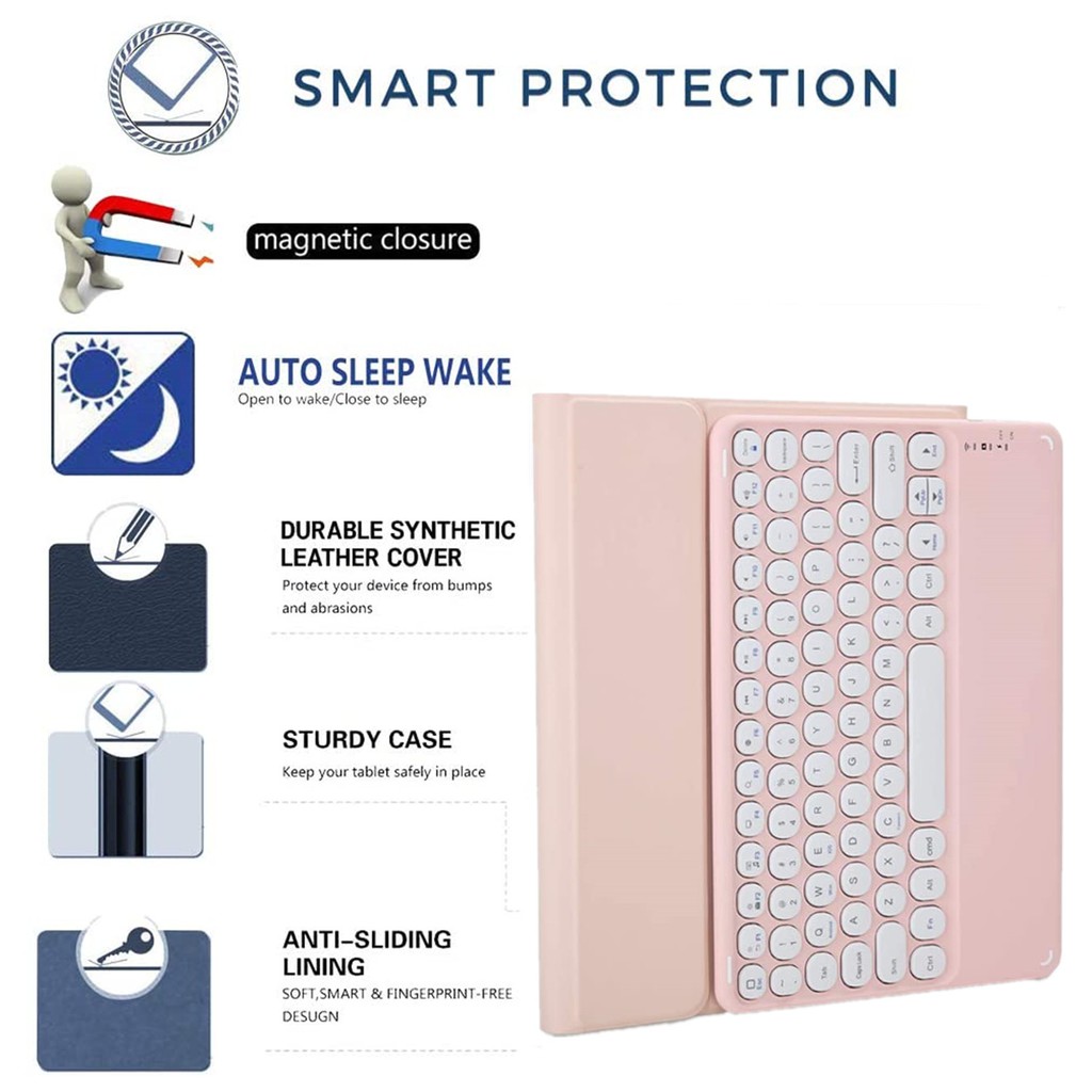 Round Keycap Touchpad Keyboard Case for New iPad Pro 11" 2021 /2018