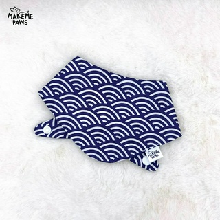 Navy Wave Bandana ผ้าพันคอสุนัข ผ้าพันคอสัตว์เลี้ยง ผ้าพันคอน้องหมาน้องแมว