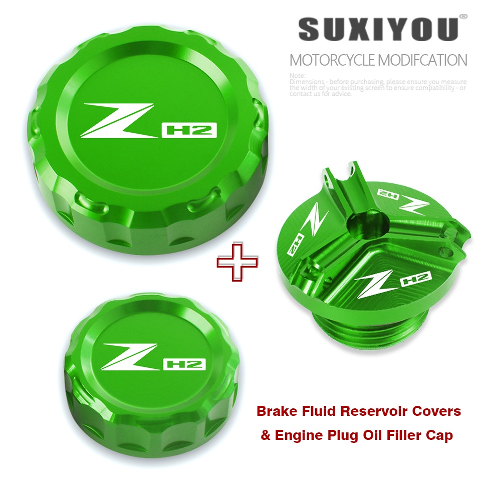 For KAWASAKI ZH2 Z H2 H2SX Ninja H2 R H2R SX SE 2018-2023 Acessories Brake Fluid Reservoir Covers & 