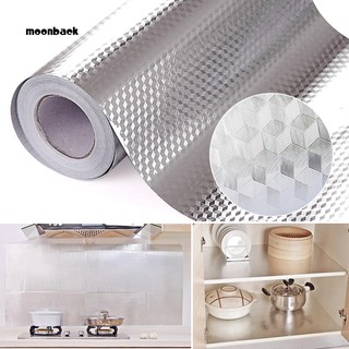 Mback_Aluminum Foil Self Adhesive Waterproof Wallpaper Kitchen Sticker DIY Home Decor