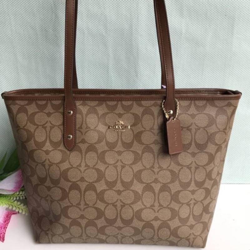 SALE!! COACH top zip Tote 16" แท้100%