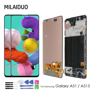 หน้าจอแสดงผลสัมผัสดิจิทัล LCD สําหรับ Samsung Galaxy A51 A515 A515F A515F DS A515FD A515F