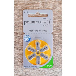 🟡 ถ่านเครื่องช่วยฟัง Powerone เบอร์ 10 P10 หรือ PR70  สีเหลือง ของแท้ แพ็ค 6 ก้อน