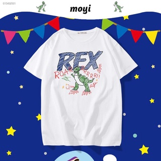 เตรียมจัดส่ง▥℗❀Disney Toy Story joint dinosaur t-shirt short-sleeved men s and women s same style 2022 couple half-sleev