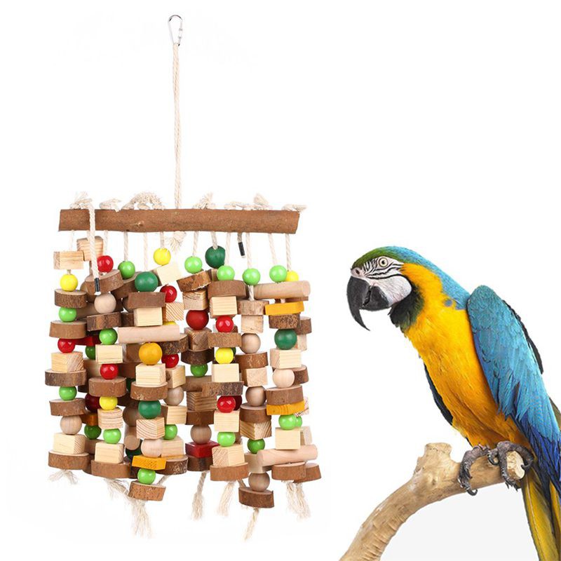 Natural Climbing Wood Ladder Large Bird Swing Toy for Parrot African Grey Cockatoo Macaw