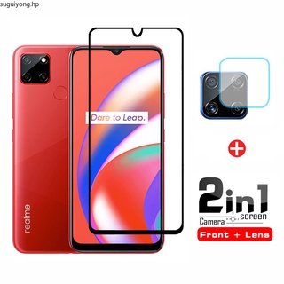 ฟิล์มกระจกนิรภัยกันรอยหน้าจอ และเลนส์กล้อง แบบเต็มจอ สําหรับ Realme C12 C15 C11 C3 6 5 X2 Pro X3 SuperZoom XT 5i 6i 5s