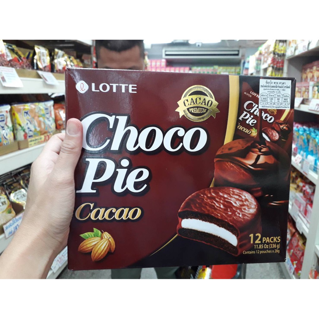 ขนมช็อคโกแลต choco pie cacao 336g ตรา Lotte