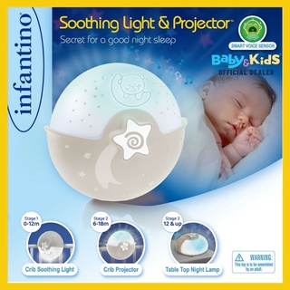 Infantino โคมไฟเตียงเด็ก โคมไฟ LED และโปรเจคเตอร์ WOM SOOTHING LIGHT &amp; PROJECTOR โคมไฟเตียงนอนเด็ก