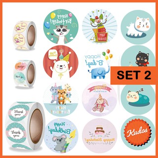 KUDOSTH  SET2 สติ๊กเกอร์ขอบคุณ สติ๊กเกอร์ติดกล่อง สติ๊กเกอร์สำเร็จรูป สติ๊กเกอร์ติดสินค้า Thank you Sticker