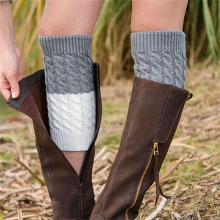 CACTU Winter Boot Socks Elastic Knitted Socks Leg Warmers Crochet Women Warm Soft Short Ankle Warmer/Multicolor #9