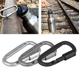 แพ็ค 6 ชิ้น Carabiner D Ring สำหรับแขวนของ หรือยึดดึง อุปกรณ์สำหรับตั้งแคมป์ ห้อยเปล คาราบิเนอร์อลูมิเนียม แบบตะขอเกี่ยว