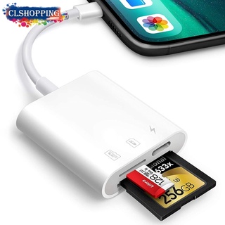 อะแดปเตอร์การ์ดรีดเดอร์ SD พร้อมช่องเสียบ สําหรับ i-Phone i-Pad การ์ด SD MicroSD