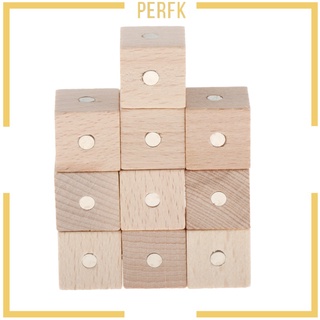 [Perfk] ของเล่นไม้บล็อกตัวต่อแม่เหล็กหลากสี 2X2 ซม. สําหรับเด็ก Us