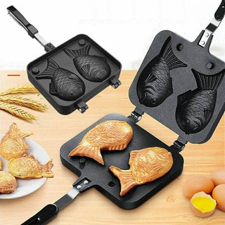 กระทะพิมพ์ขนมรูปปลา Taiyaki Pan Fish Mold Waffle เครื่องทำวาฟเฟิลรูปปลา 🐟พร้อมส่ง