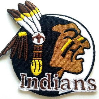 อาร์ม ตัวรีดติดเสื้อ Indians Head Motorcycle Logo ขนาด 2.6x3 นิ้ว Indian Pontaic Biker Vest Jacket Iron on Patch