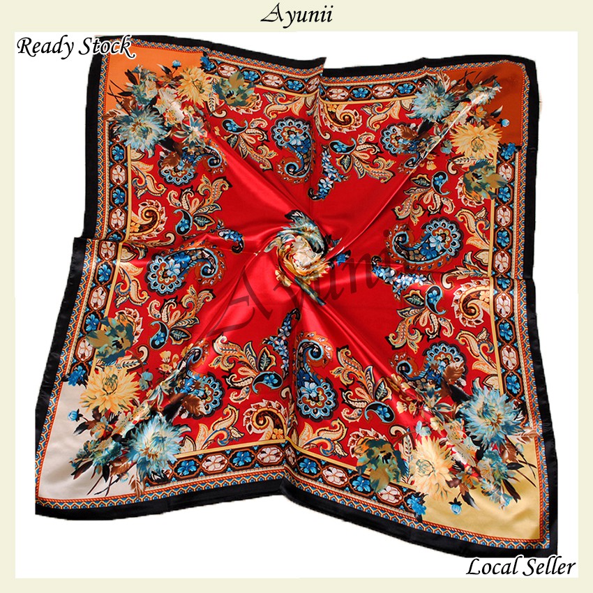 Ayunii Tudung Hijab Bawal Satin Scarf 90cm x 90cm (P167, P168, P168B)