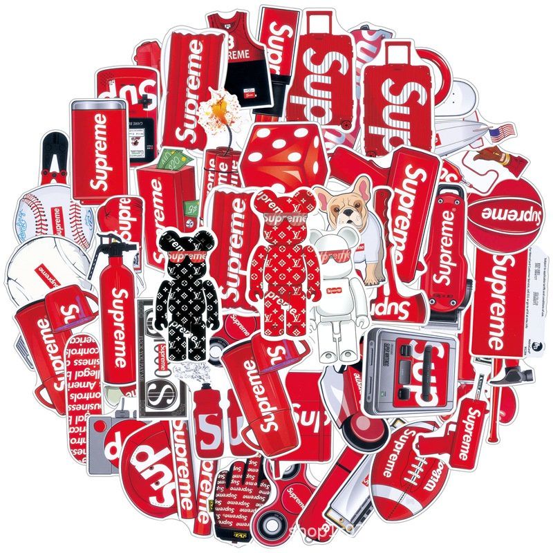 พร้อมส่ง Sticker waterproof ชุดเซ็ตสติ๊กเกอร์ Supreme 50ชิ้น USA BEARBRICK