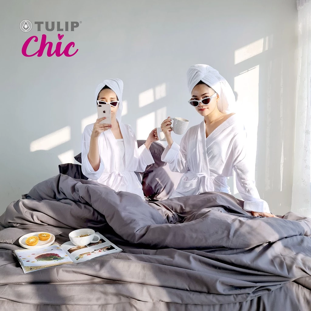 ชุดเครื่องนอน TULIP CHIC สีพื้น CHIC01 พร้อมผ้าห่มนวม thumbnail 5