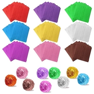 Yann1 100 ชิ้นอลูมิเนียมฟอยล์สี Candy Gilded เบเกอรี่ตกแต่งอาหารดีบุก Candy ช็อกโกแลต
