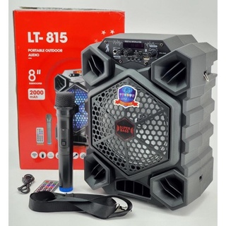 NEW!! ลำโพงบลูทูธพร้อมหูหิ้วมีช่องเสียบไมค์ รุ่น LT-815/LT-816 ใช้เป็นลำโพงคาราโอเกะดอกลำโพง 8นิ้ว กำลังขับ 10วัตต