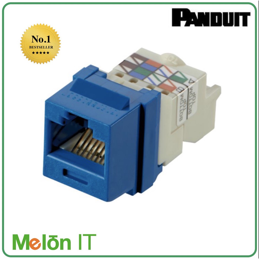 Panduit NetKey Jack Modules CAT6U/UTP, ปลั๊กตัวเมีย RJ45, สีน้ำเงิน