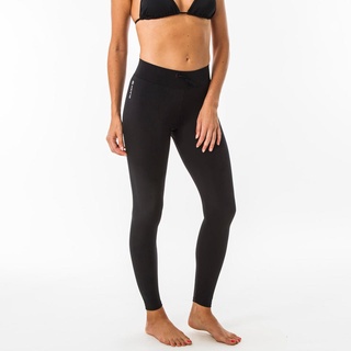 กางเกงเลกกิ้งป้องกันรังสียูวีสำหรับผู้หญิงใส่โต้คลื่น OLAIAN LEGGINGS UV SURF 100 WOMEN BLACK