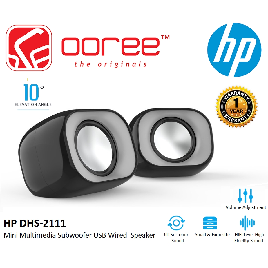 HP DHS-2111 / DHS-2111S WIRED MINI MULTIMEDIA USB SPEAKER WITH 3.5MM SINGLE  PLUG CONNECTION FOR PC LAPTOP MOBILE Eva4 | Shopee Thailand