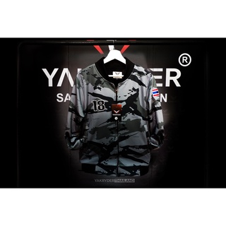 เสื้อแจ็คเก็ตมีการ์ดแข็ง5จุด แบรนไทย YAKRYDER สีเทา