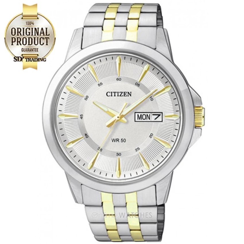 CITIZEN Quartz Men's Watch สายสเตนเลส รุ่น BF2014-53A - 2กษัตริย์ Silver-Gold/White