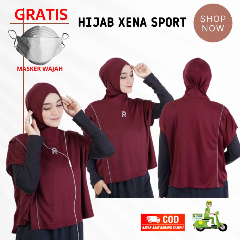 [FREE MASK] Rocella Hijab Xena Sport - Cycling Sport Hijab - Running Sport Hijab - Sports Hijab