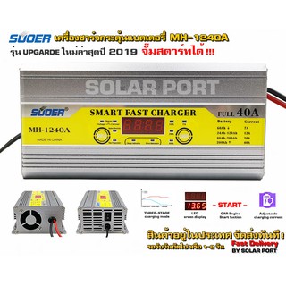 เครื่องชาร์จแบตเตอรี่ 40A+สลายซัลเฟตฟื้นฟูแบตเตอรี่+จั๊มสตาร์ทได้ SUOER รุ่น MH-1240A 950 บาท (ล่าสุด 2020)