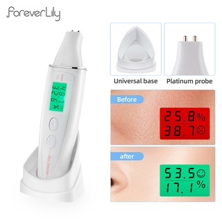 Foreverlily เครื่องวิเคราะห์ความชื้นในผิวหน้า ปากกาทดสอบความชื้น หน้าจอ LCD ดิจิทัล เครื่องตรวจจับน้ํามันผิว